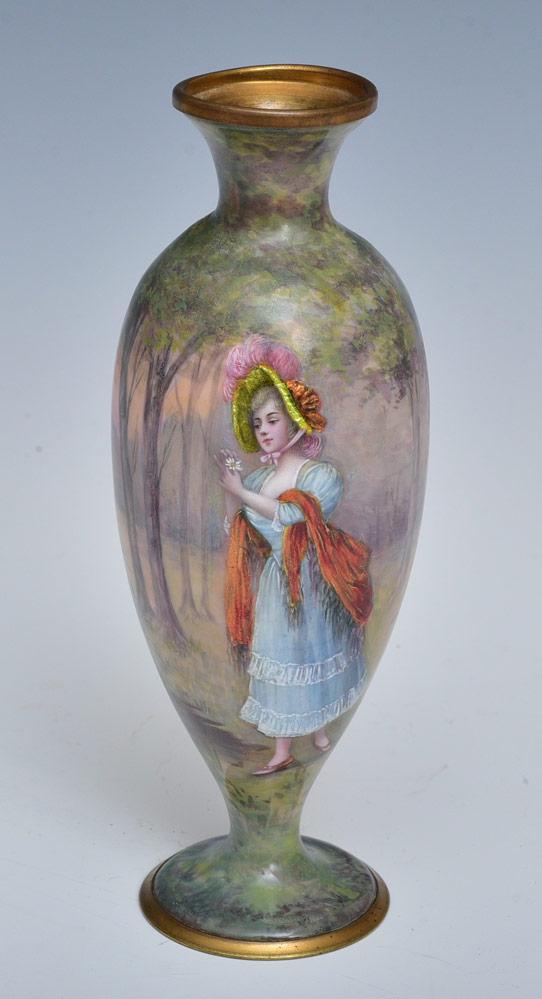French Enameled Copper Vase (1 of 2)