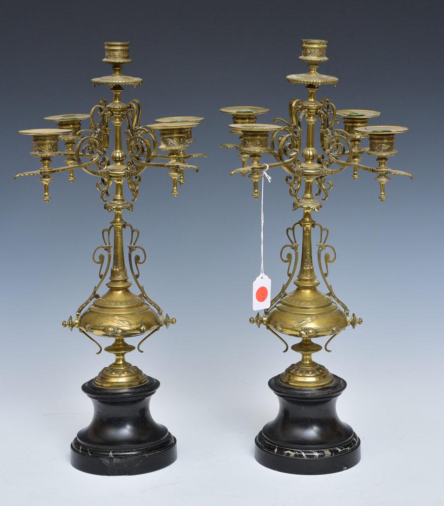 Pair Renaissance Revival Bronze Candelabra (1 of 4)