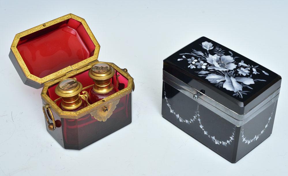 Two Victorian Glass Dresser Boxes (1 of 2)