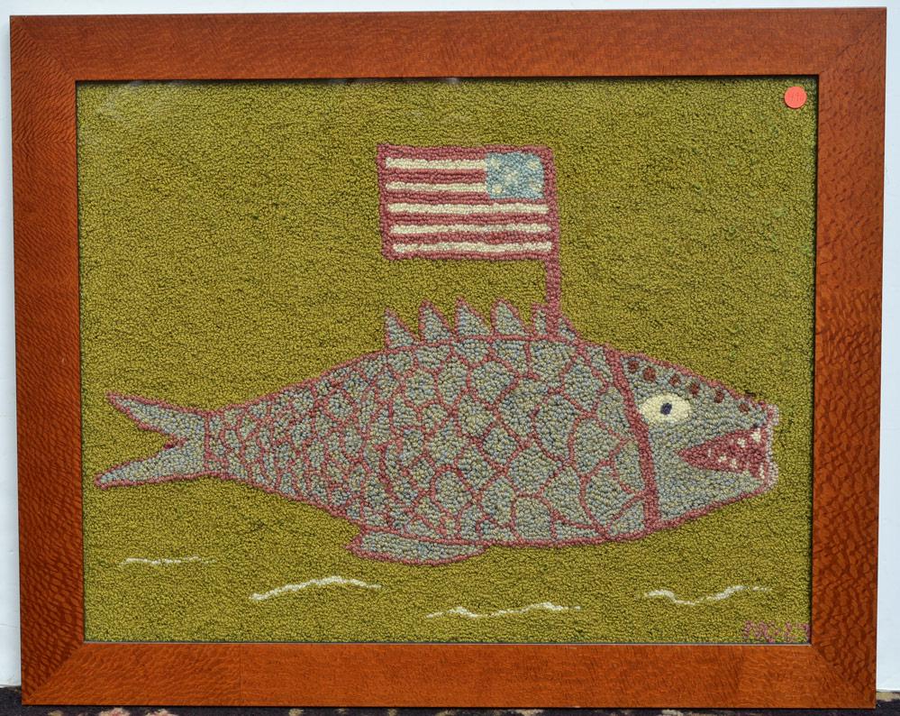 Folk Art Hooked Rug (1 of 1)