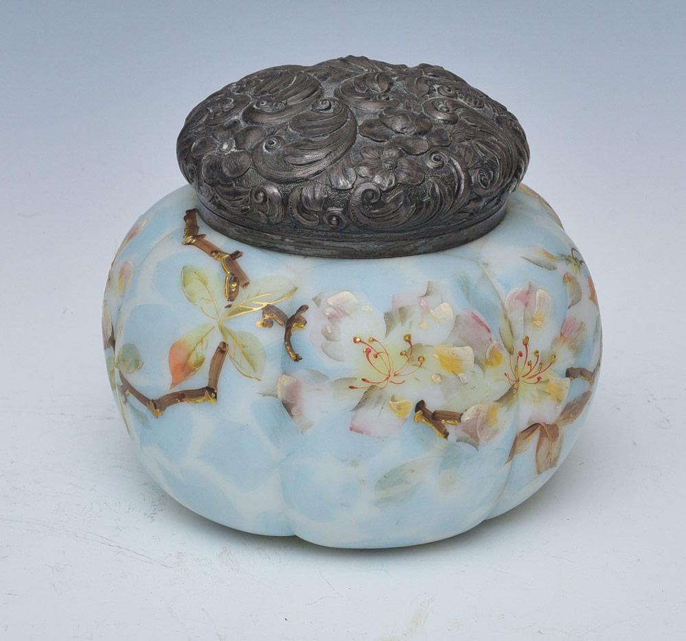 Enameled Glass Dresser Box (1 of 3)