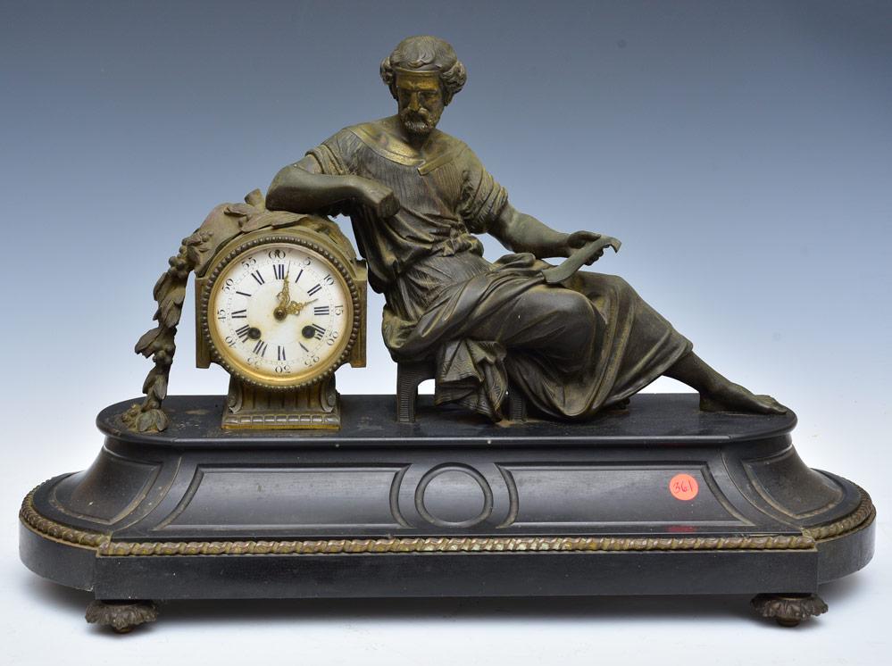 French Bronze Statue Clock (1 of 1)