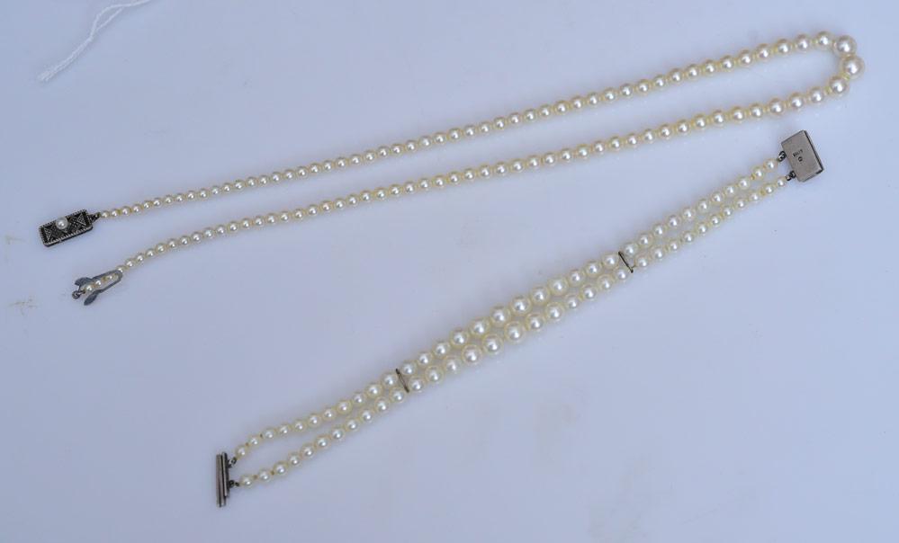 Mikimoto Pearl Necklace and Bracelet (1 of 2)