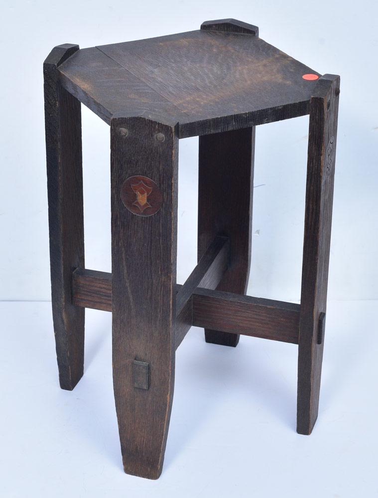 Arts & Crafts Oak Taboret Table (1 of 3)