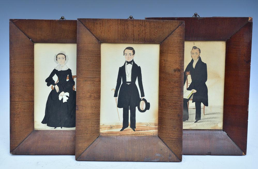 Three Folk Art Watercolor Portraits (1 of 6)