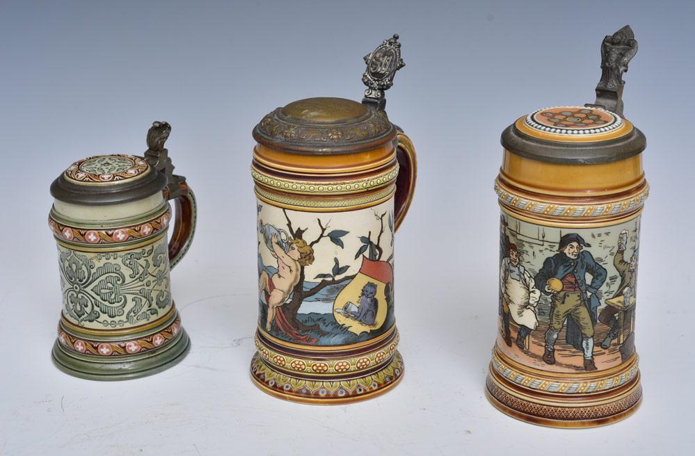 Three German Villeroy & Boch Mettlach Beer Steins (1 of 1)