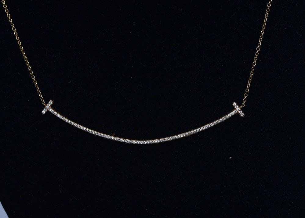 18k Gold Tiffany & Co. Horse Shoe Diamond Necklace (1 of 2)