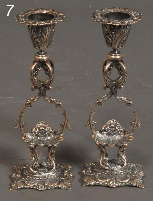 PAIR OF MICHAEL C. FINA STERLING CANDLESTICKS 6 1/2": PAIR OF MICHAEL C. FINA STERLING CANDLESTICKS 6 1/2" high 374 grams Shipping Information: Packing and shipping available within the Continental USA (excluding insurance):$25