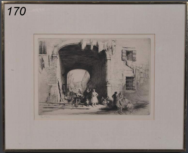 EDGAR CHAHINE Building The Gondolas etching 8 1/2": EDGAR CHAHINE Building The Gondolas etching 8 1/2"x 12 1/2" signed lower left Shipping Information: Packing and shipping available within the Continental USA (excluding insurance):$60