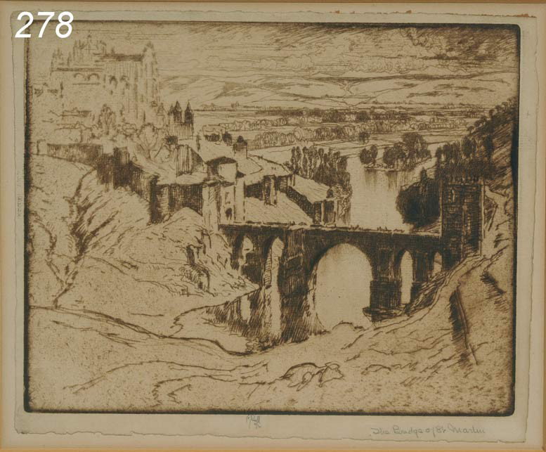 JOSEPH PENNELL The Bridge of St. Martin etching 8": JOSEPH PENNELL The Bridge of St. Martin etching 8"x 10" pencil signed lower center Shipping Information: Packing and shipping available within the Continental USA (excluding insurance):$40