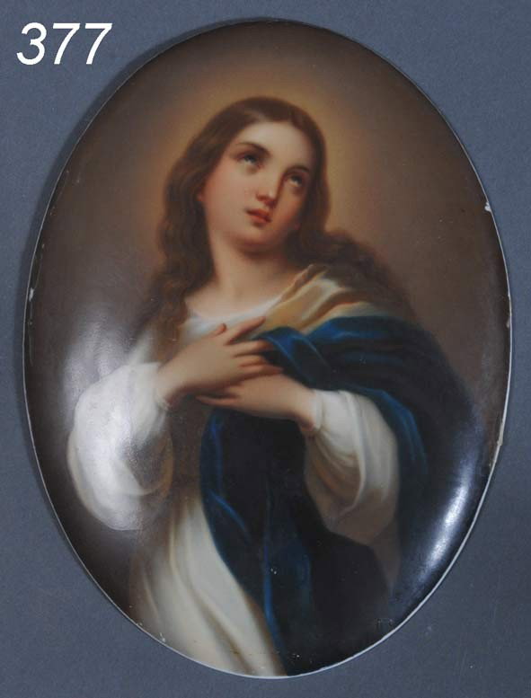 KPM OVAL PORCELAIN PLAQUE Madonna 7"x 5" Shippin: KPM OVAL PORCELAIN PLAQUE Madonna 7"x 5" Shipping Information: Packing and shipping available within the Continental USA (excluding insurance):$20
