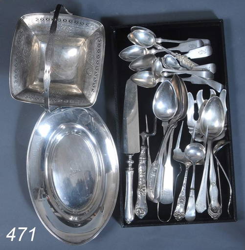 Group Of Coin And Sterling Flatware And Holloware