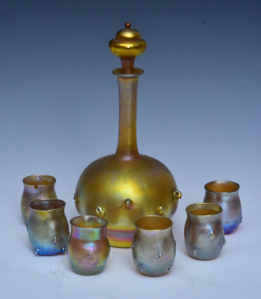 Tiffany Studios Art Glass Decanter Set (1 of 5)