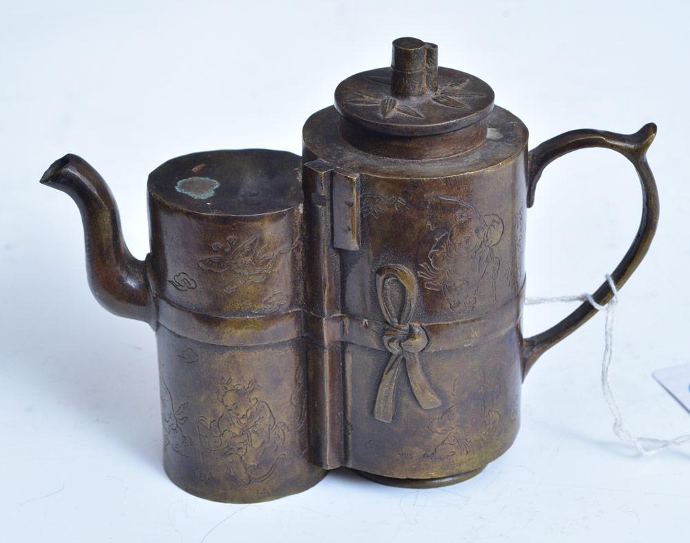Chinese Bronze Tea Pot (1 of 4)