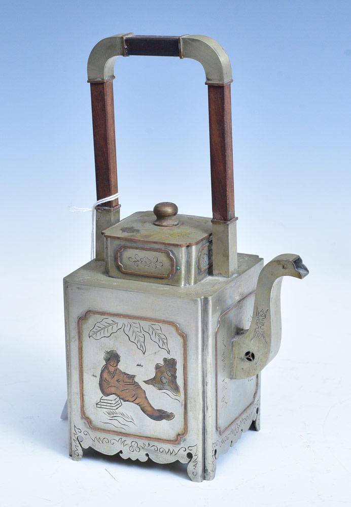 Chinese Pewter Tea Pot (1 of 7)