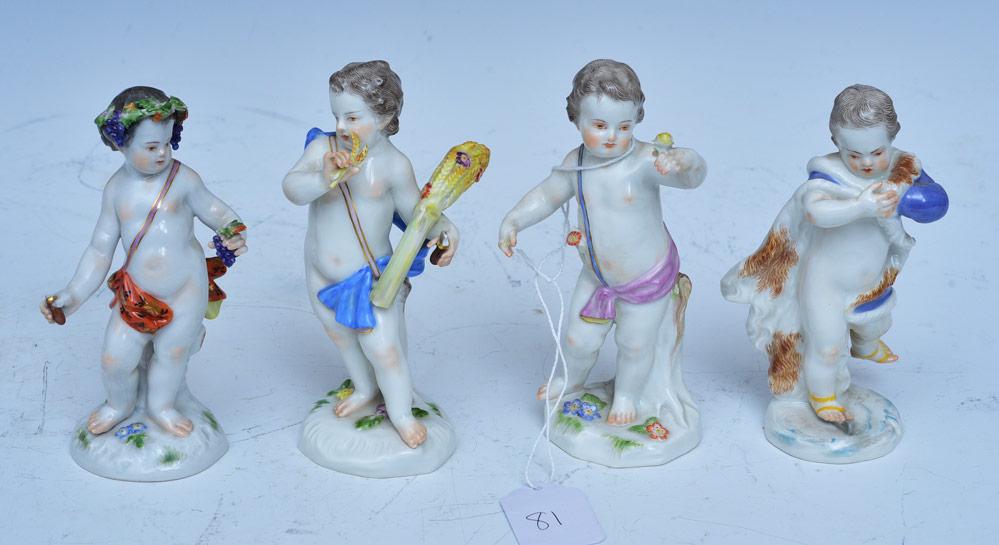 Four Meissen Porcelain Putti Figures (1 of 1)