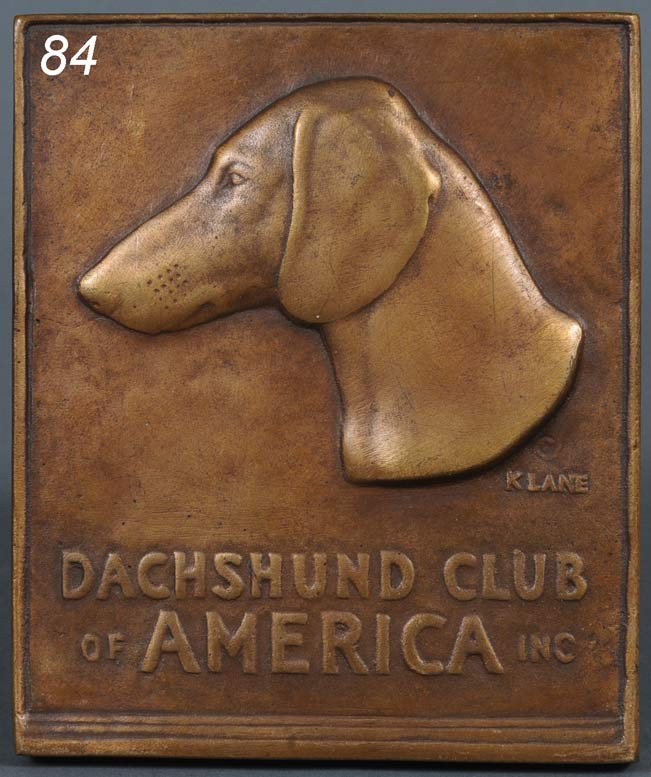 KATHERINE WARD LANE WEEMS Bronze Plaque, Dachshund : KATHERINE WARD LANE WEEMS Bronze Plaque, Dachshund Club of America, 5 3/4"x 4 3/4" Shipping Information: Packing and shipping within the Continental USA (excluding insurance) $25