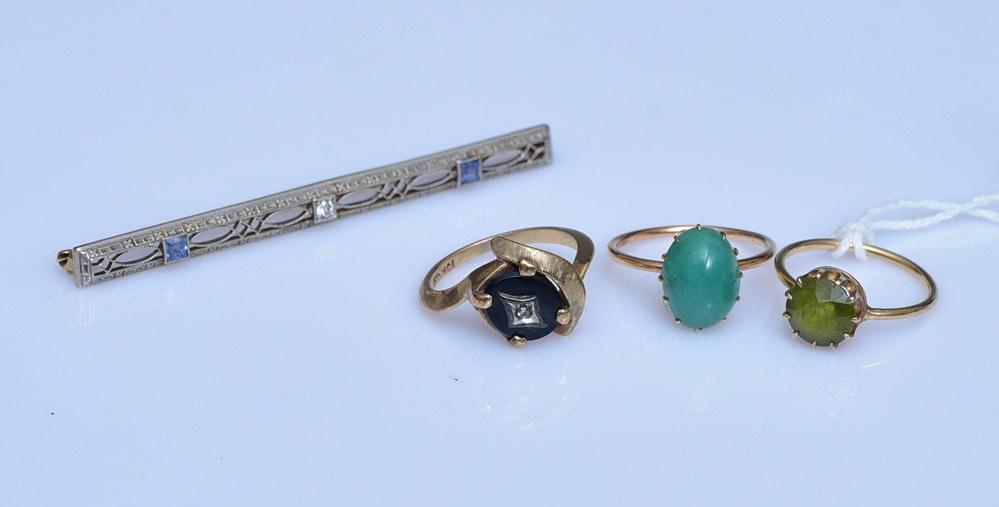 10k and 14k Gold Rings and Diamond Brooch (1 of 1)