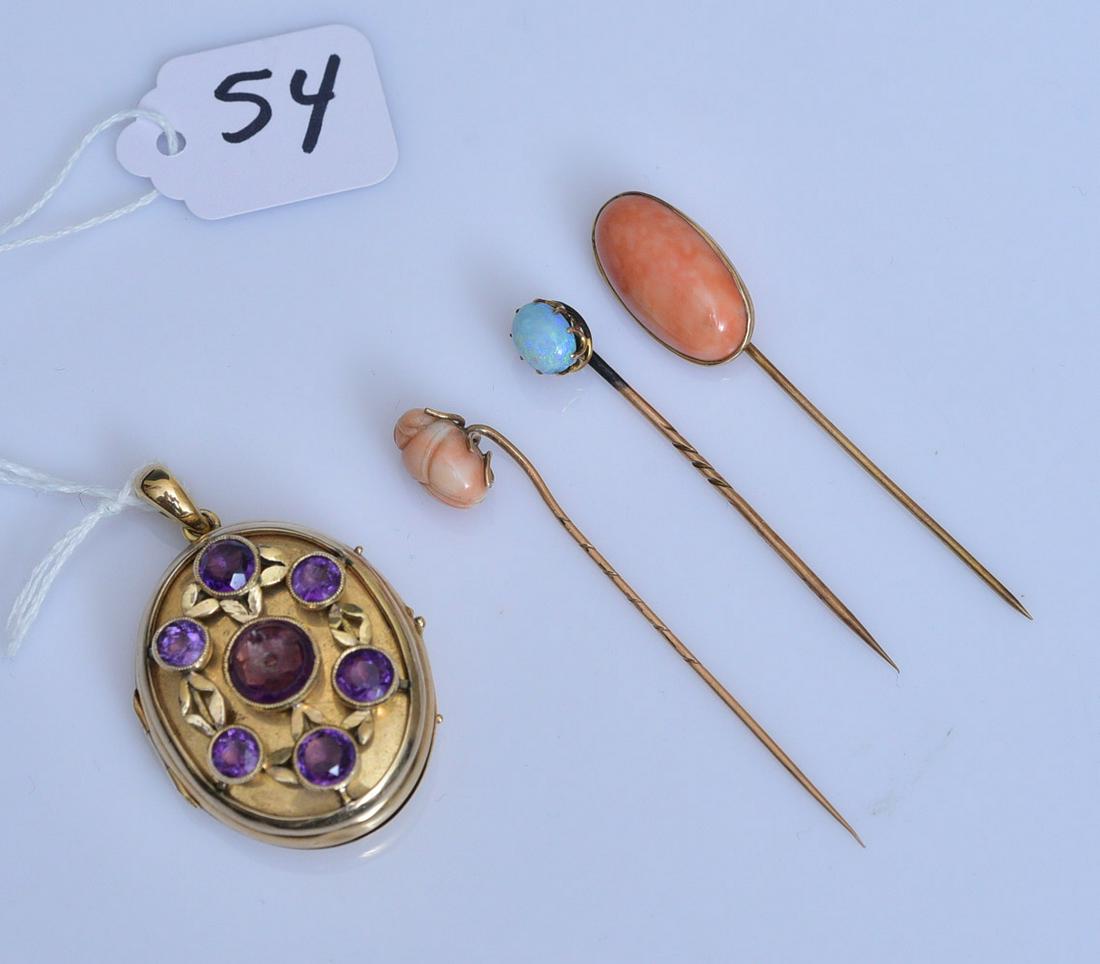 Victorian Locket and Stick Pins (1 of 1)