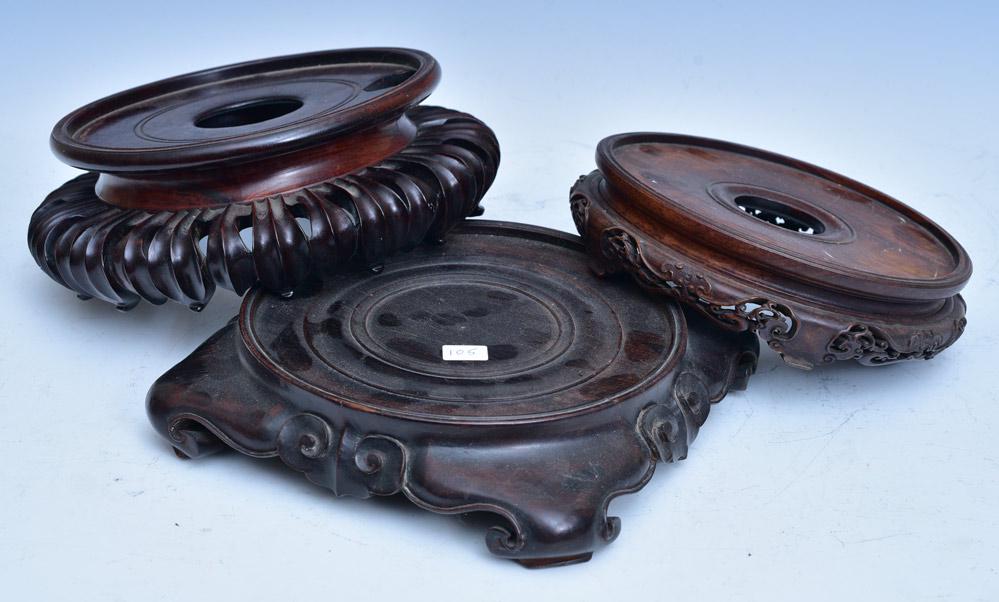 Three Chinese Carved Vase Stands (1 of 8)