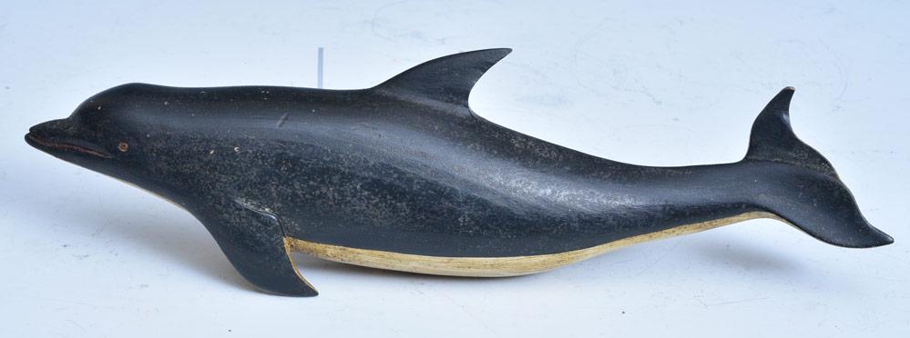 Clark Voorhees Painted Carved Wood Dolphin (1 of 2)
