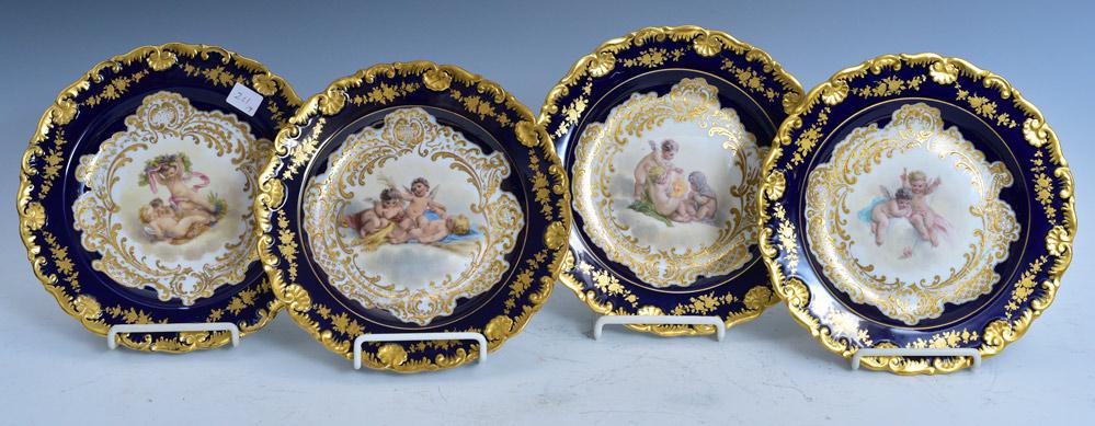 Set of Four Meissen Cabinet Plates (1 of 9)