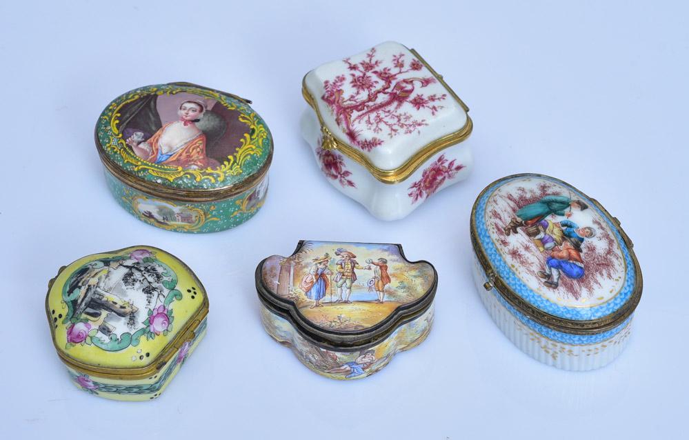 Five Miniature Painted Dresser Boxes (1 of 3)