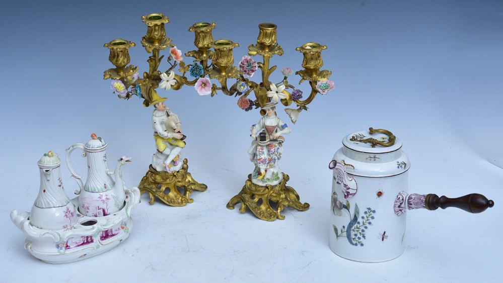 German Porcelain Candelabra, Coffee and Cruet (1 of 7)