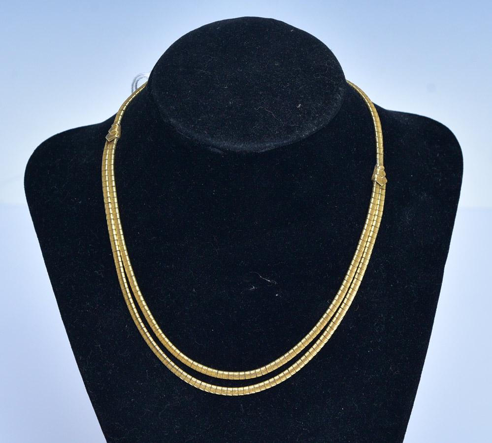 18k Gold Double Strand Necklace (1 of 2)