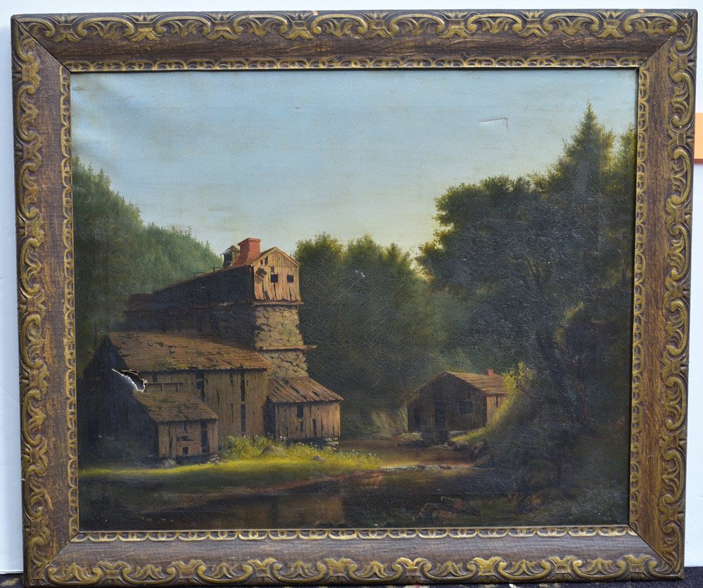 American School: Abandoned Farmhouse25"x30" oil on canvasunsigned, late 19th century