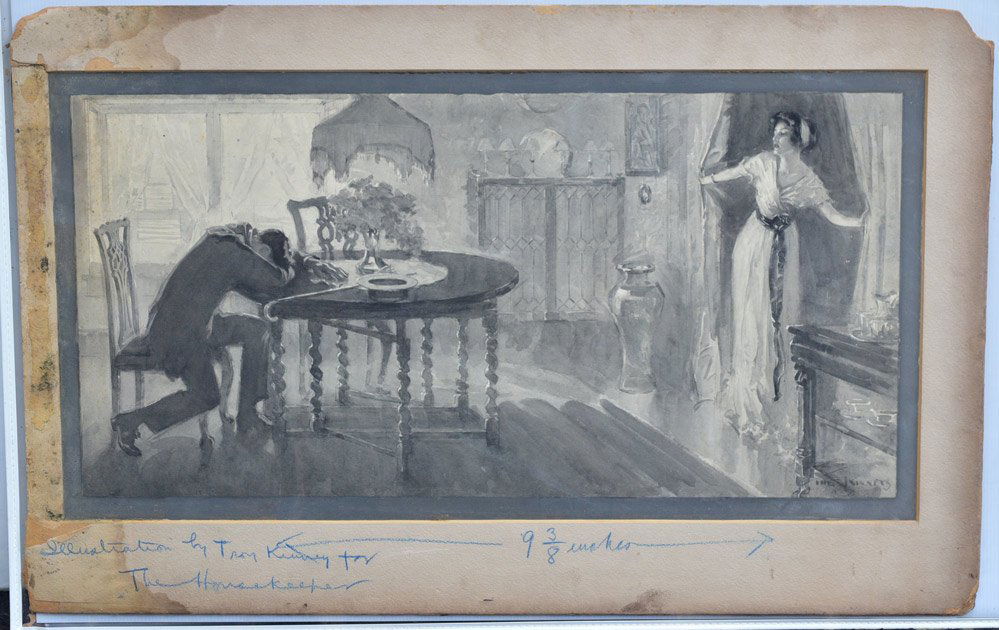 American - Original Illustration Art (4): Troy Kinney 12"x25" inkDan Sayre Groesreck 20"x15" inkJ. Waller Talor 28"x19" inkHerman Pfeifer 24"x15" ink