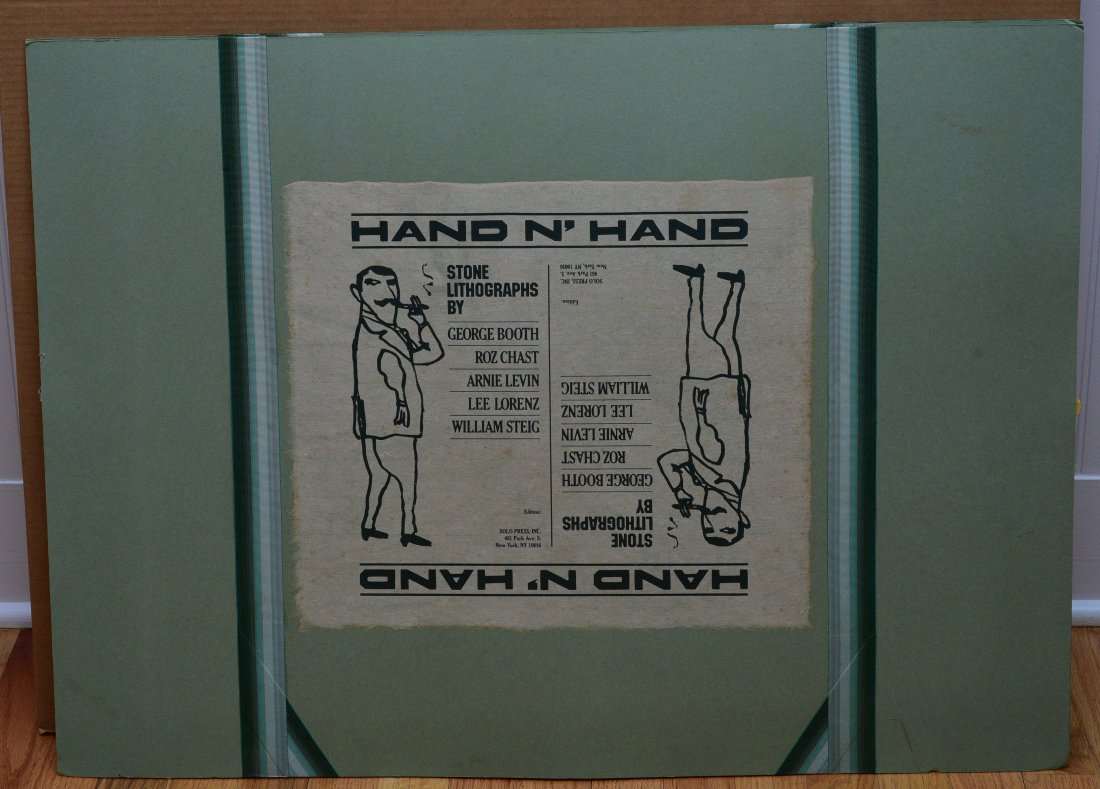 Hand n Hand Portfolio, 5 lithograph: George Booth, Roz Chast, Arnie Levin, Lee Lorenz and William Steig #8 of artist's proofs Solo Press, 1982 together with litho's by