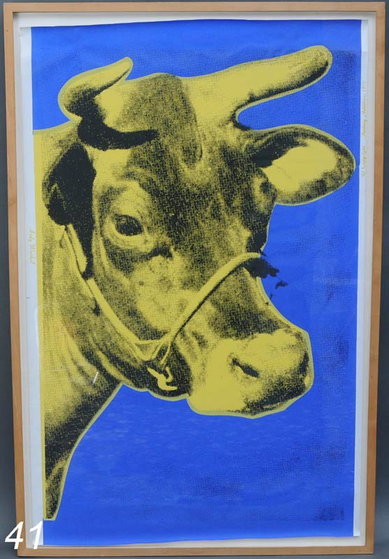 ANDY WARHOL Cow 46"x 29 1/2" screenprint published : ANDY WARHOL Cow 46"x 29 1/2" screenprint published by Factory Editions 1971 Shipping Information:Buyer is responsible for arranging 3rd party shipping. We recommend the following shippers: The UPS Sto