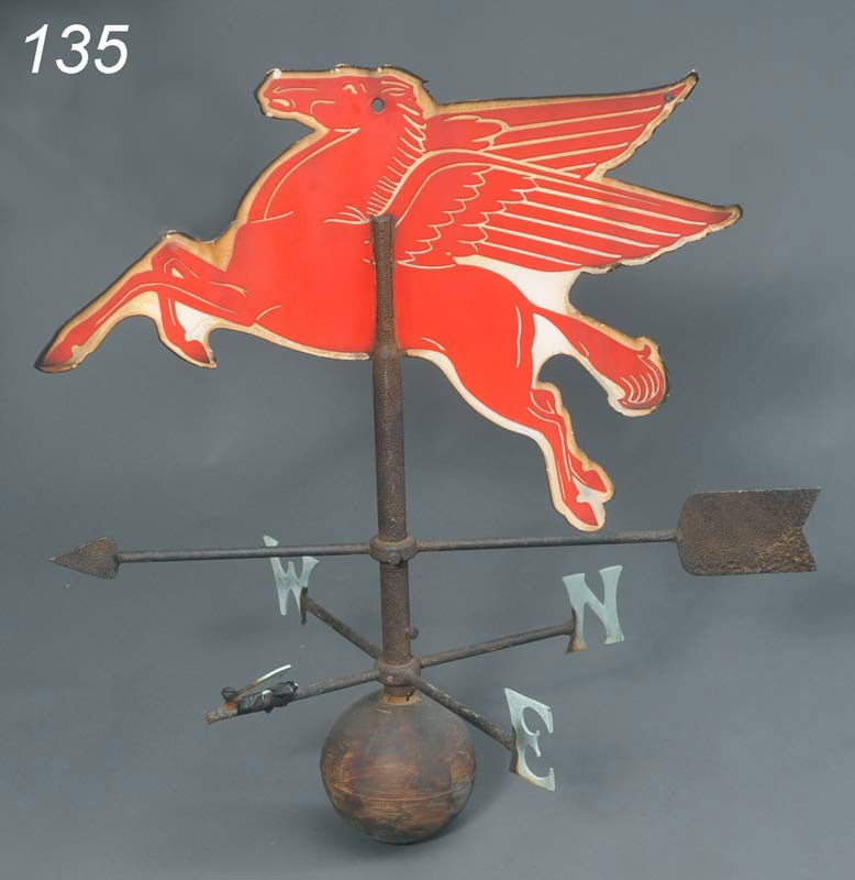 135 PEGASUS GAS STATION WEATHERVANE of enameled metal,