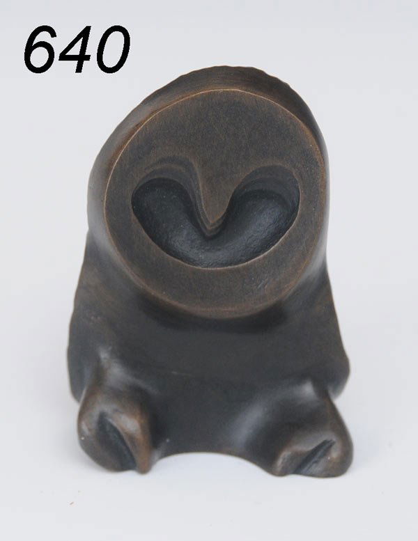 ALLAN HOUSER Owl II, 1970 cast by AHI 2 3/4" high: ALLAN HOUSER Owl II, 1970 cast by AHI 2 3/4" high bronze Shipping available within the Continenal USA (listed amount excludes insurance which will be added based on hammer price.) $25