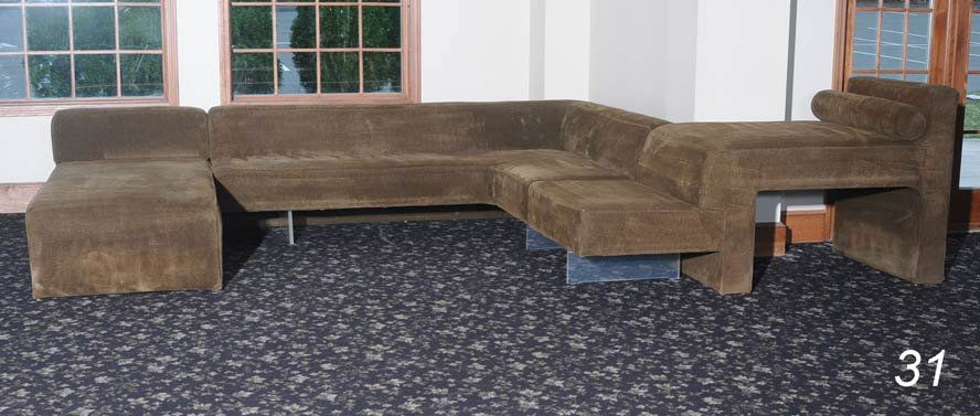 VLADIMIR KAGAN SECTIONAL with acrylic feet corneerr: VLADIMIR KAGAN SECTIONAL with acrylic feet corneerrr unit 90" x 60" chaise 72" long high/low 72" long circa 1970 Shipping Information: Buyer is responsible for arranging 3rd party shipping
