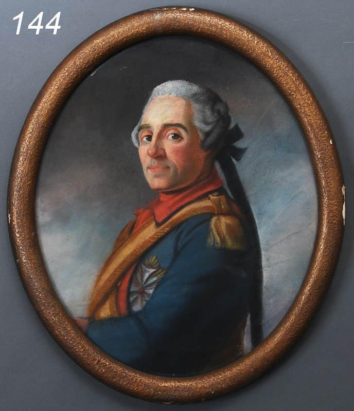CONTINENTAL SCHOOL Portrait of Military Officer 22: CONTINENTAL SCHOOL Portrait of Military Officer 22"x 18" pastel 18th century Shipping Information: Shipping within the Continental USA (excludes insurance which will be added based on selling price) $