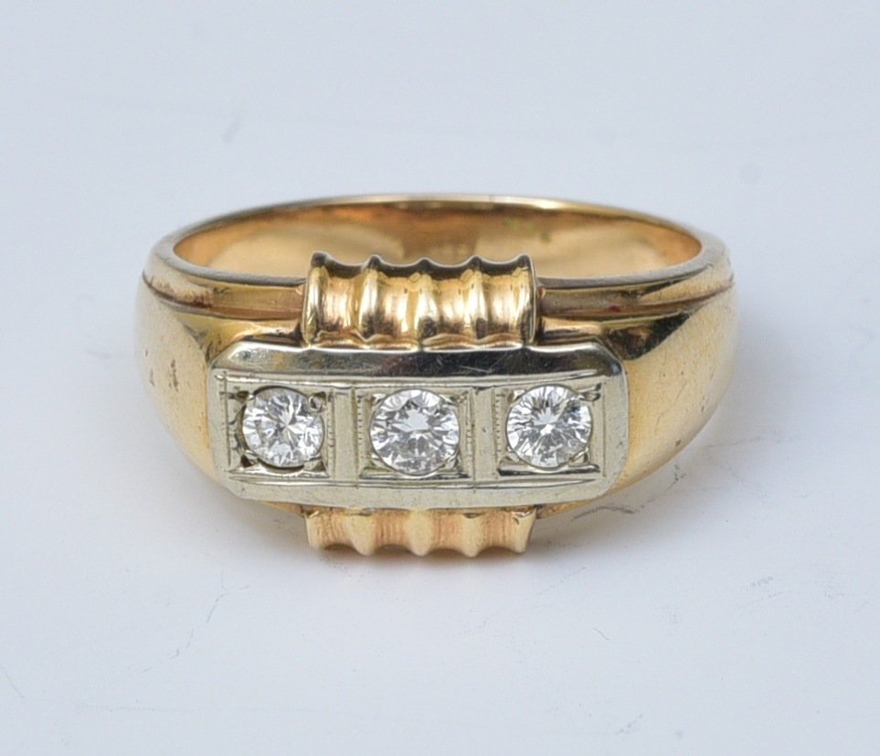 14k Gold Diamond Gent's Ring (1 of 2)