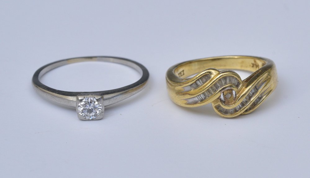Platinum and 14k Gold Diamond Rings (2) (1 of 2)