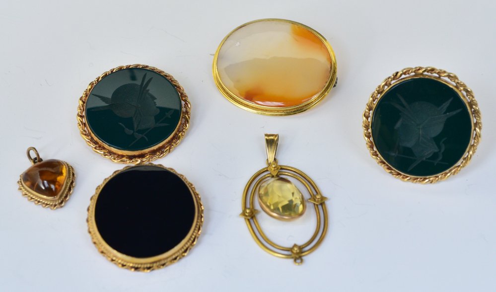 14k Gold Brooches, Pendants and Cuff Link (1 of 2)