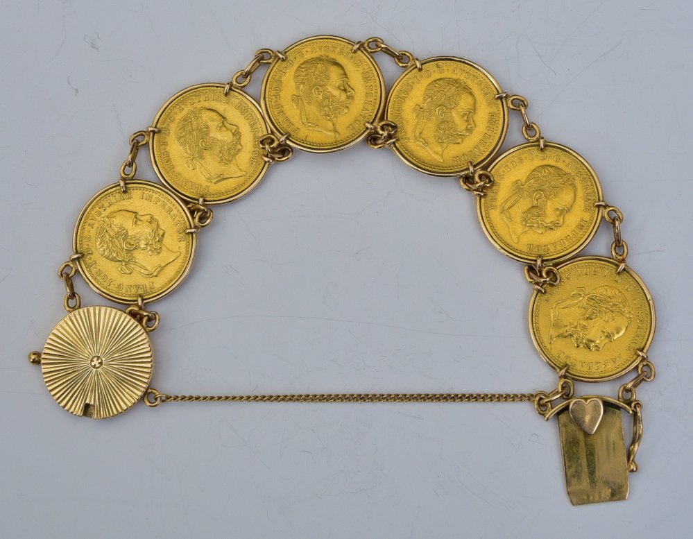 Austrian 18k Gold Coin Bracelet (1 of 2)