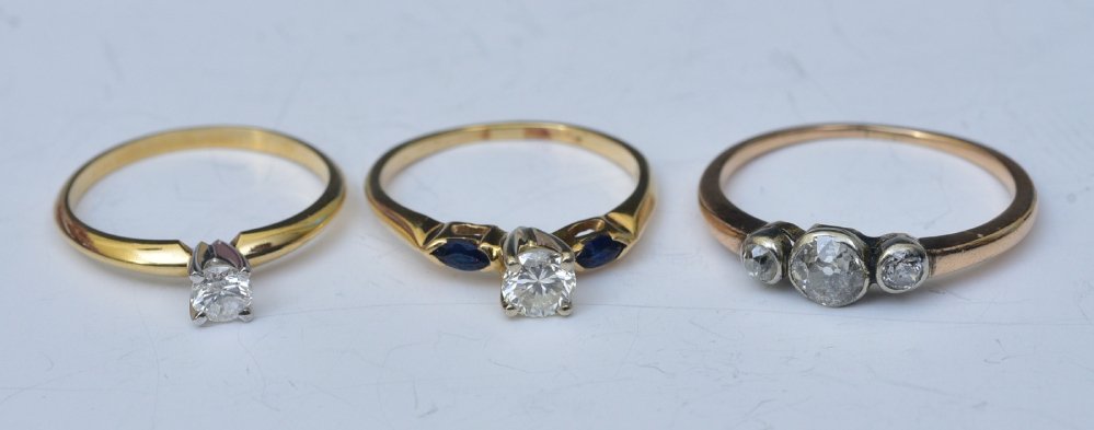 Three 14k Gold Diamond Rings (1 of 2)