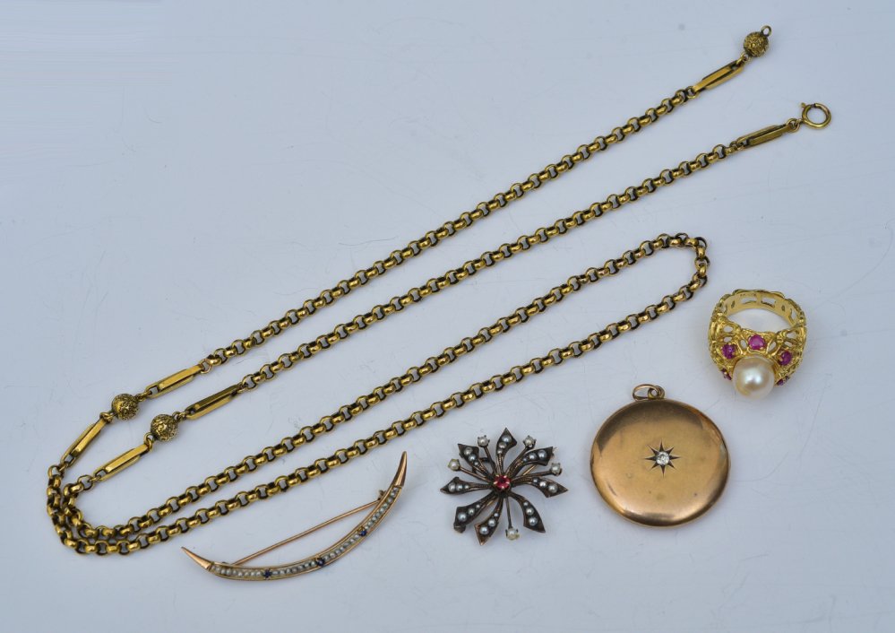 10k Gold Ring and Pendants and Victorian Watch Fob (1 of 2)