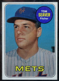 1969 Topps Tom Seaver: not professionally graded, in an acrylic case, ex-mt
