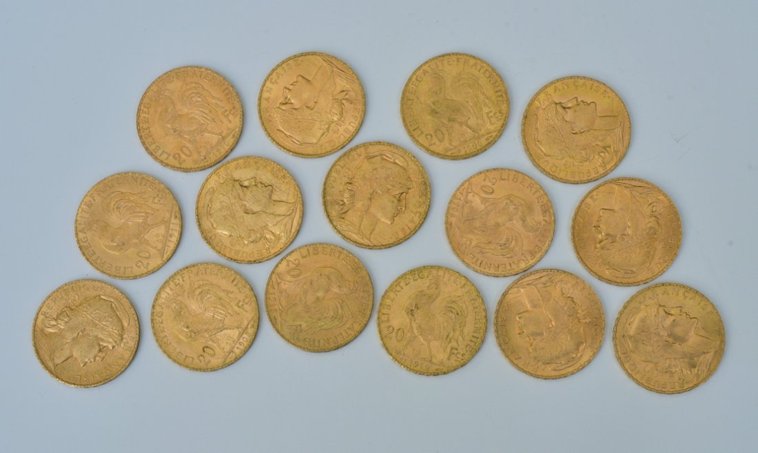 Fifteen French Marianne 20 Franc Gold Coins (1 of 2)