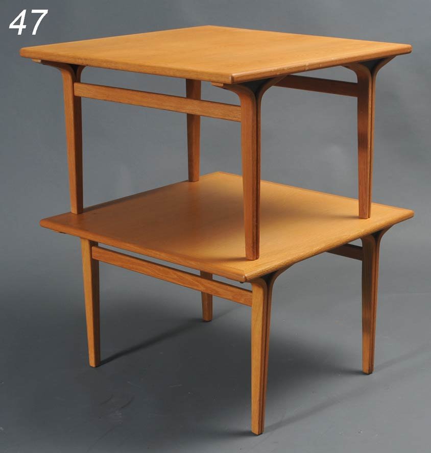 BRUNO MATHSSON pair of end tables each 19" x 30" x: BRUNO MATHSSON pair of end tables each 19" x 30" x 30" circa 1965 Shipping Information: Buyer is responsible for arranging 3rd party shipping.