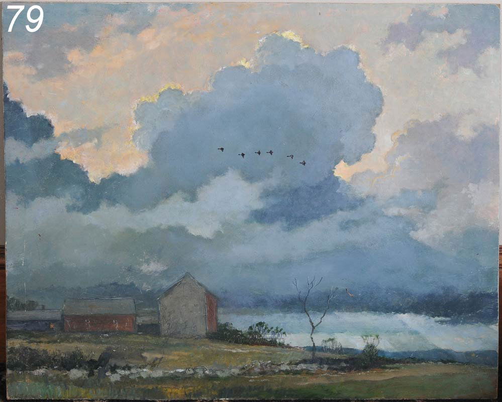 ERIC SLOANE Approaching Storm 27" x 22" oil on maso: ERIC SLOANE Approaching Storm 27" x 22" oil on masonite signed verso Shipping Information: Shipping within the Continental USA (excludes insurance):$50. International buyers are responsible for arran