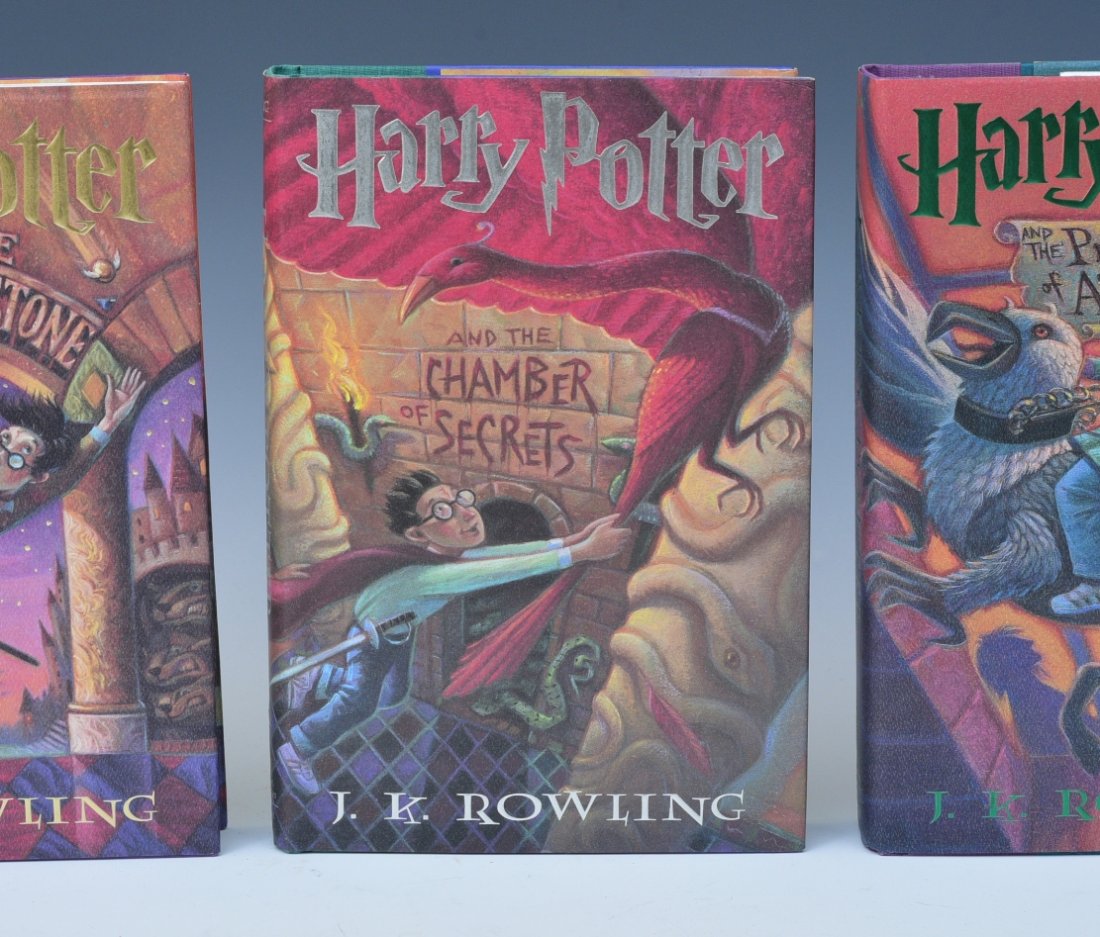 J. K. Rowling, Group of Three First Editions, Autographed (1 of 9)