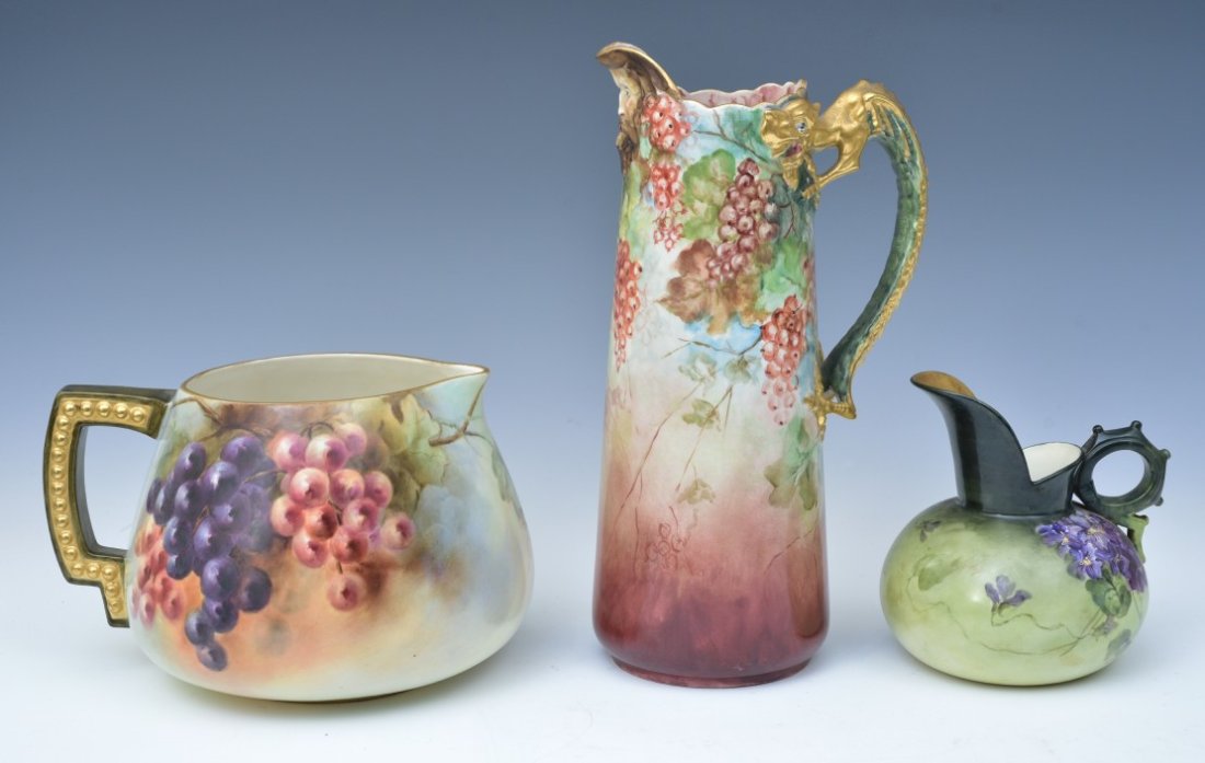 Willets Belleek Hand Painted Pitchers (3) (1 of 2)