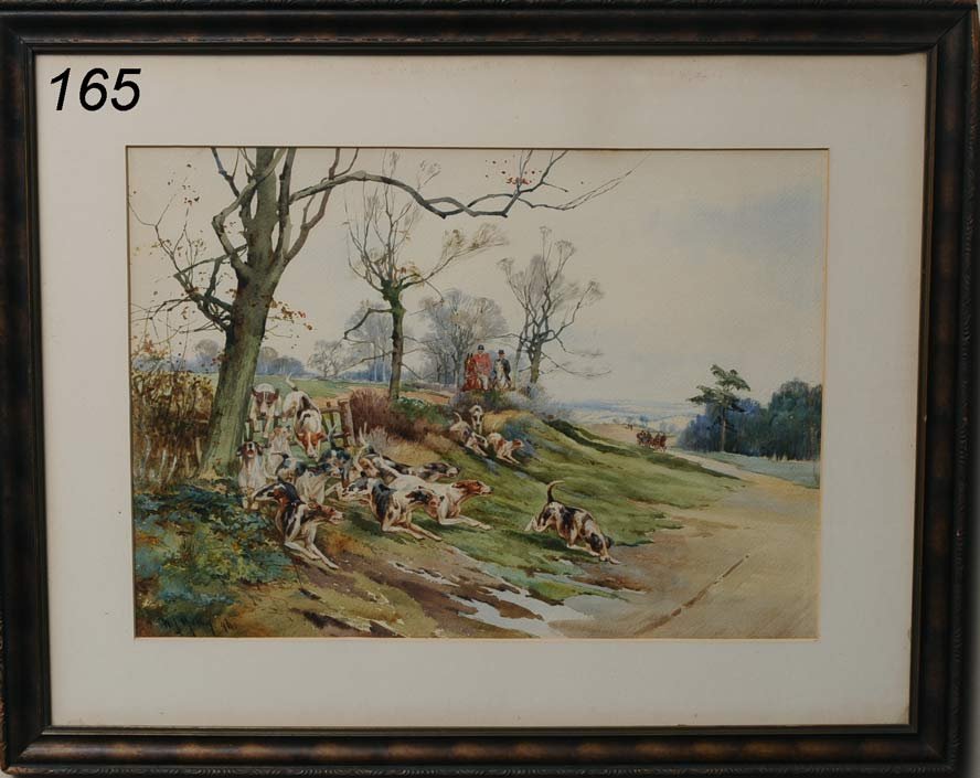 WALTER MORBY The Fox Hunt 15" x 21" watercolor sig: WALTER MORBY The Fox Hunt 15" x 21" watercolor signed lower left, dated 1896 Shipping Information: Buyer is responsible for arranging 3rd party shipping